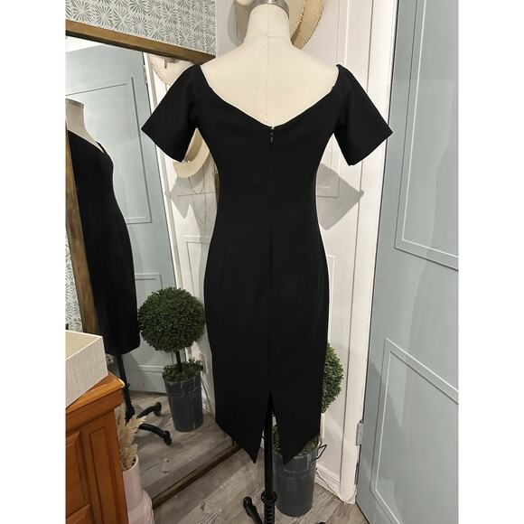 Cinq A Sept Birch Off The Shoulders Sheath Midi Cocktail Dress Black Size 10 - Picture 3 of 8